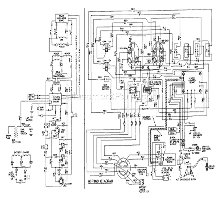 Page D Diagram and Parts List for 9441-2 3,500 XL Briggs and Stratton Generator